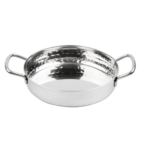 Olympia Table Presentation Handled Dish Stainless Steel Hammered 150mm - HY111