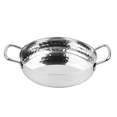 Olympia Table Presentation Handled Dish Stainless Steel Hammered 125mm - HY110