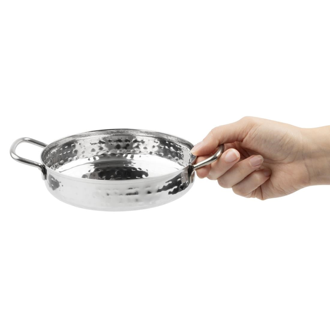 Olympia Table Presentation Handled Dish Stainless Steel Hammered 150mm - HY111