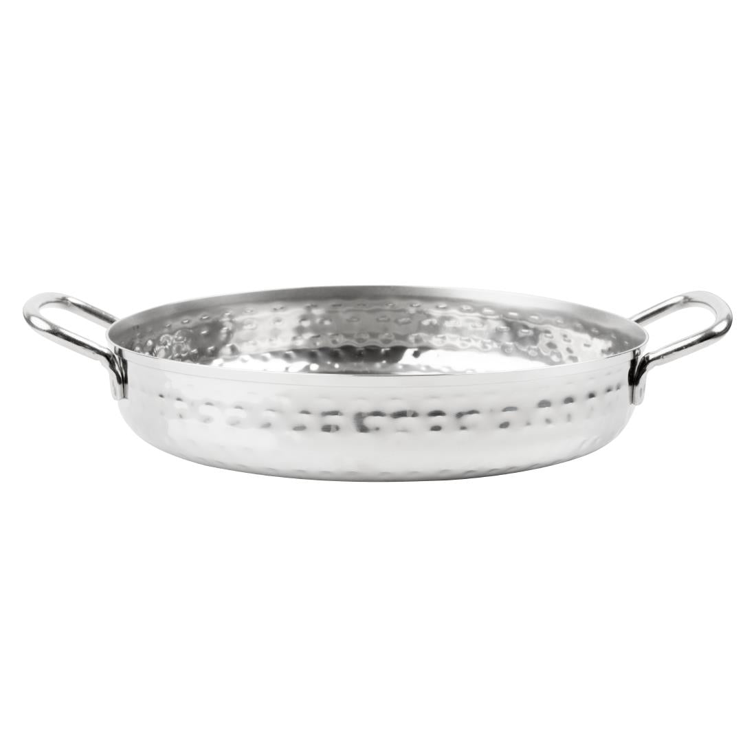 Olympia Table Presentation Handled Dish Stainless Steel Hammered 180mm - HY112