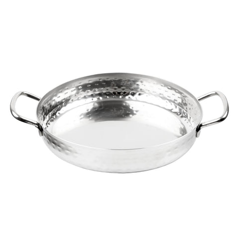 Olympia Table Presentation Handled Dish Stainless Steel Hammered 180mm - HY112