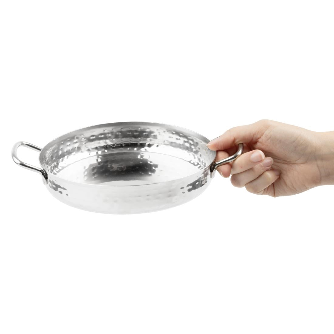 Olympia Table Presentation Handled Dish Stainless Steel Hammered 180mm - HY112