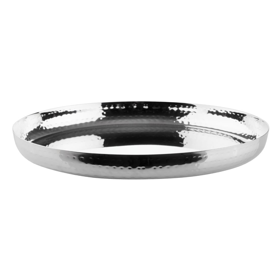 Olympia Hammered Stainless Steel Round Tray 320x35mm - HY125