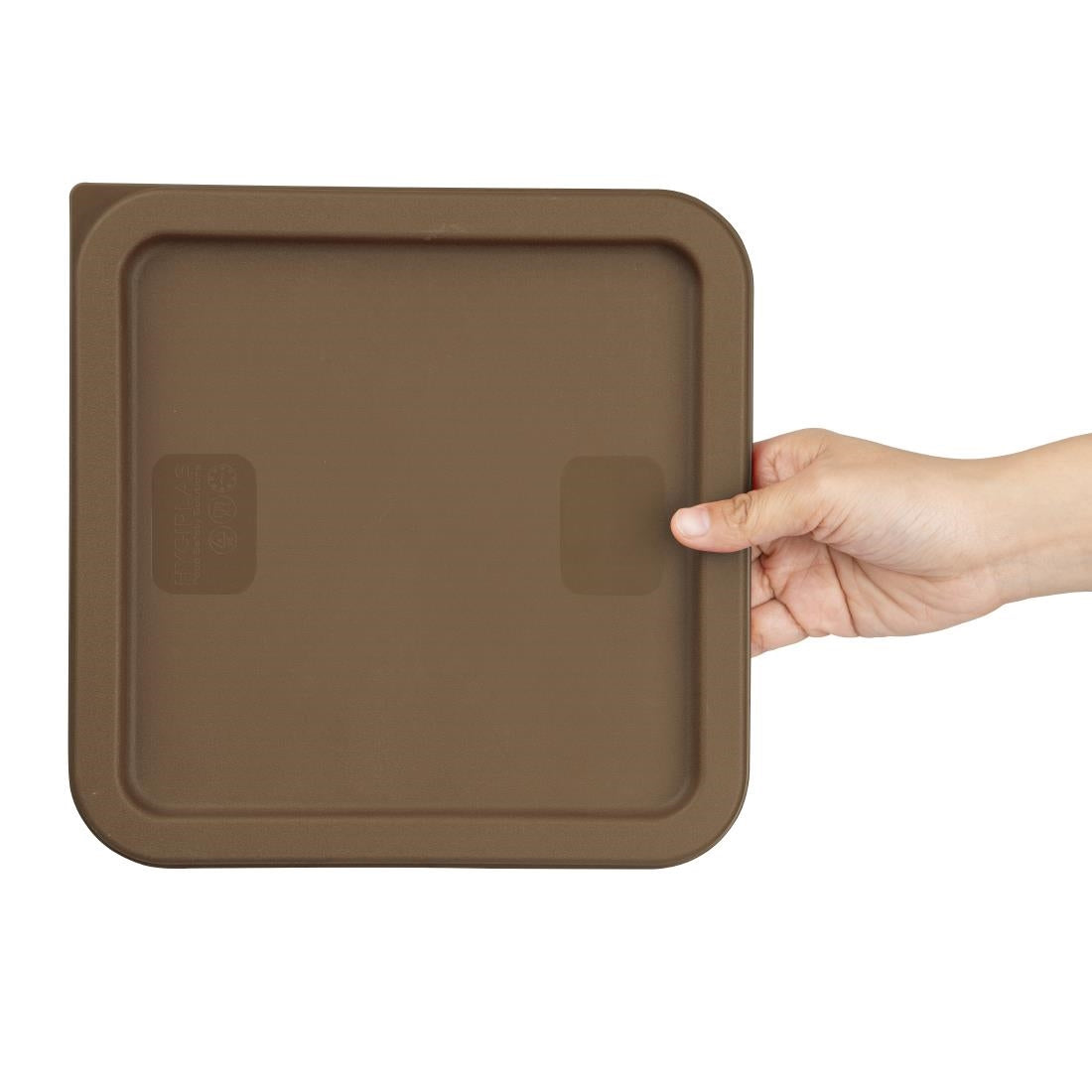 Hygiplas Square Brown Lid to Fit 5.5/7Ltr Containers - HY423
