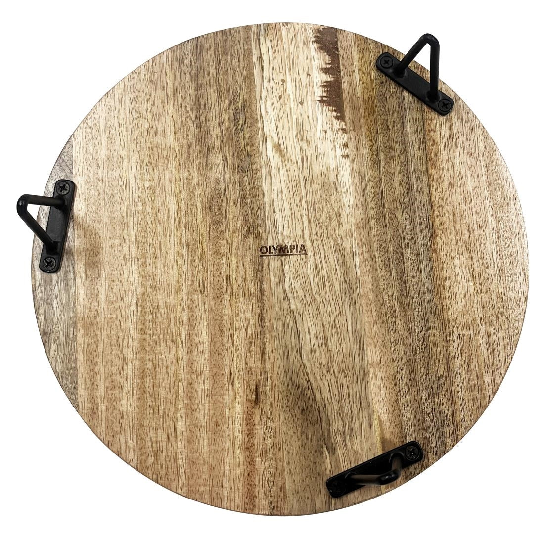 Olympia Round Display Stand Mango Wood with Metal Legs 300x80mm - HY752