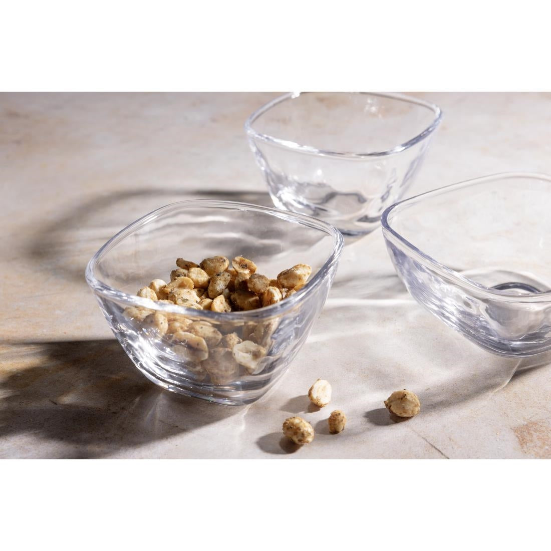 Olympia Square Glass Tall Snack Bowls (6 Pack) - HZ334
