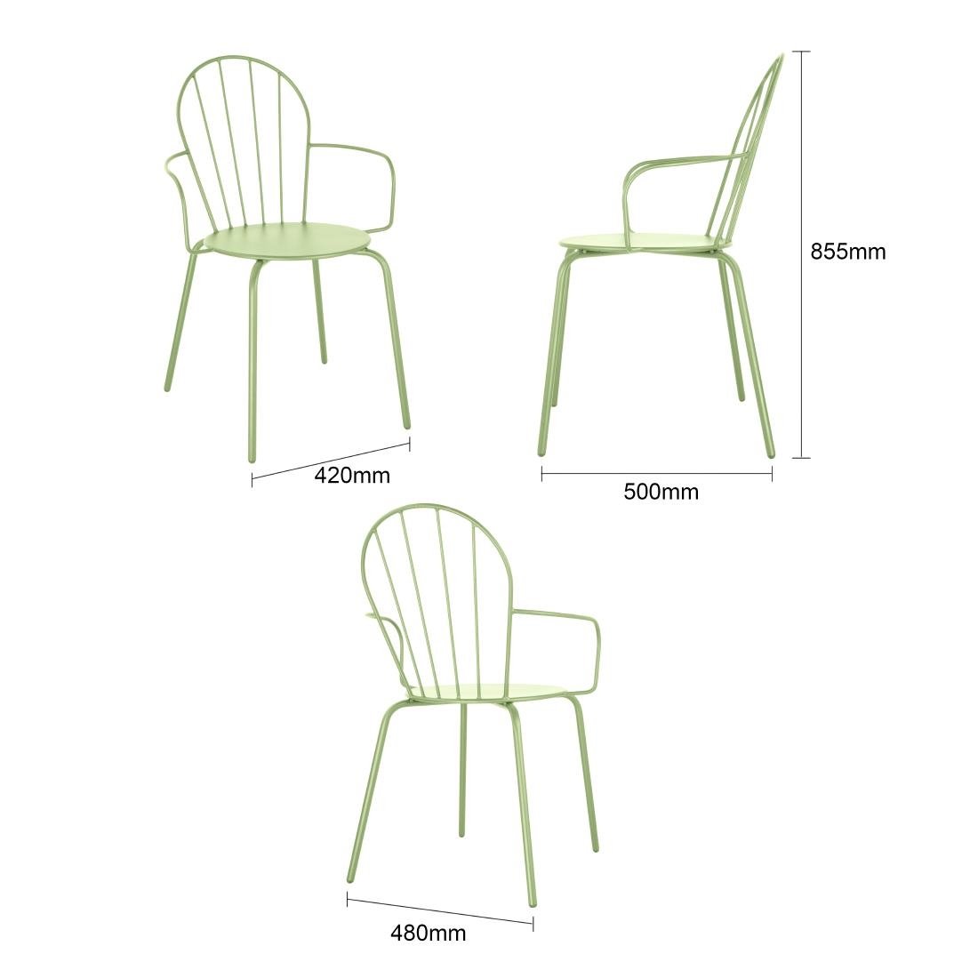 Bolero Adeline Arm Chair Light Green (4 Pack) - HZ360