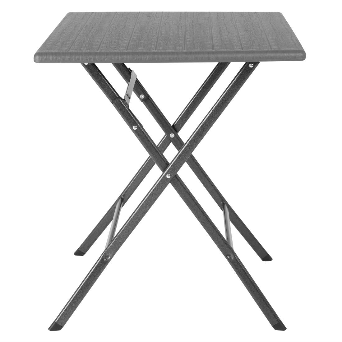 Bolero Square Folding HDPE Table Wood Effect 620mm - HZ890