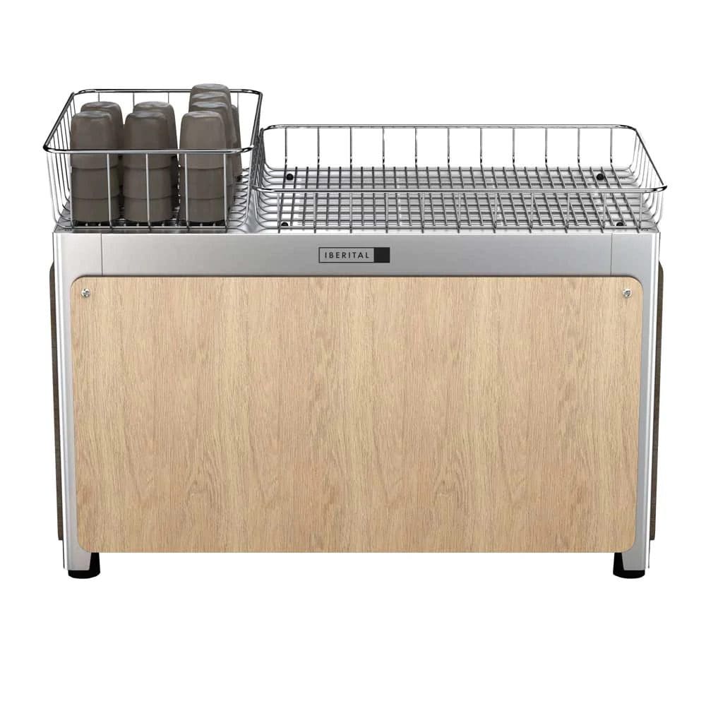 Iberital Tandem Timber &amp; - 2 Group Commercial Espresso Machine - White