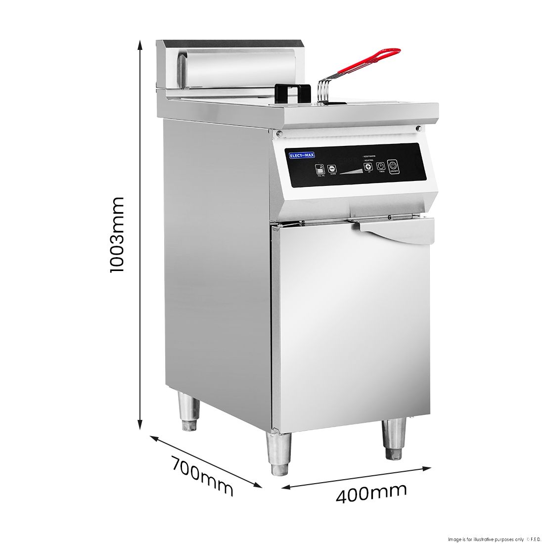 ElectMAX Electmax 700 Series Induction Single Fryer With Splashback IFS7-30L