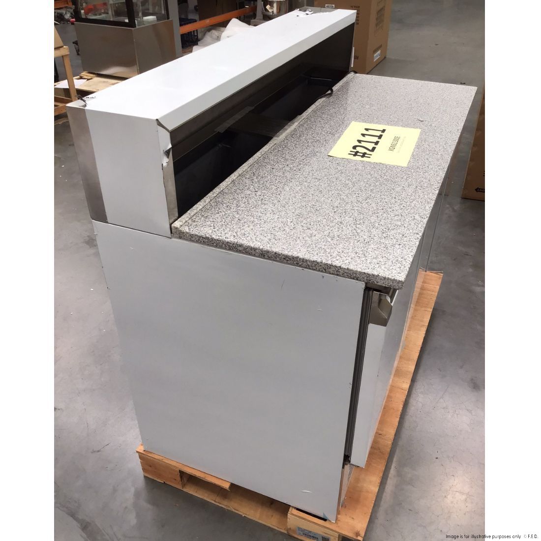 CLEARANCE - FED-X Three Door Salad Prep Fridge with Marble Top - XGNS1300E-NSW2111