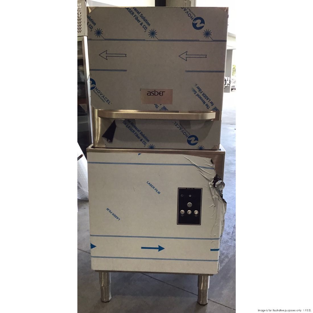 CLEARANCE - Asber Tech Line Pass-through Hood Type Dishwasher - GE-H500BDD-QLD375