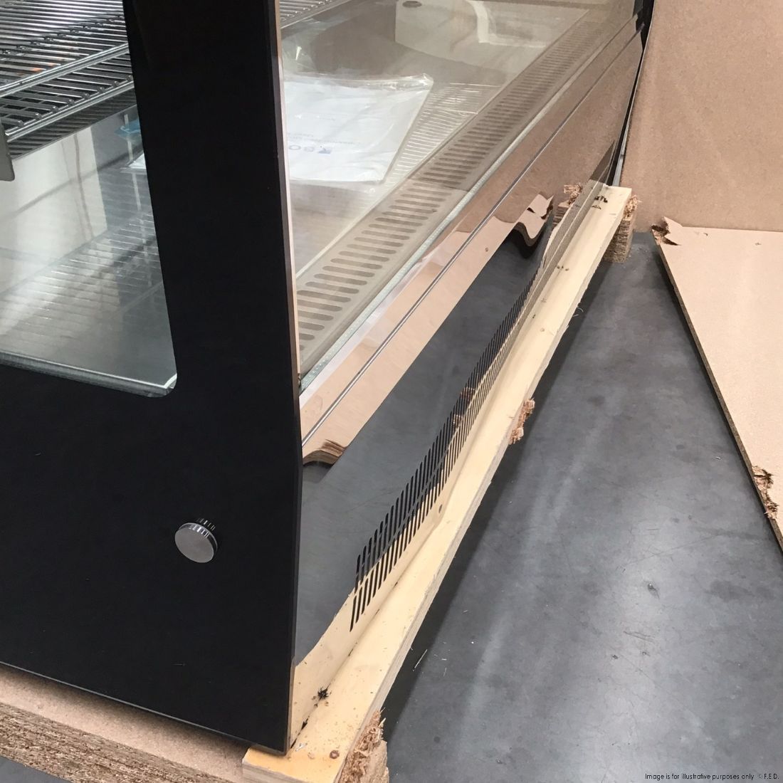 CLEARANCE - Counter top square 2 Shelves Glass cold food display - GN-1200RT-NSW2101