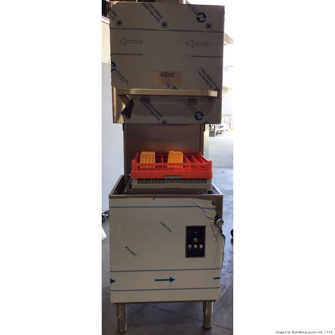 CLEARANCE - Asber Tech Line Pass-through Hood Type Dishwasher - GE-H500BDD-QLD375