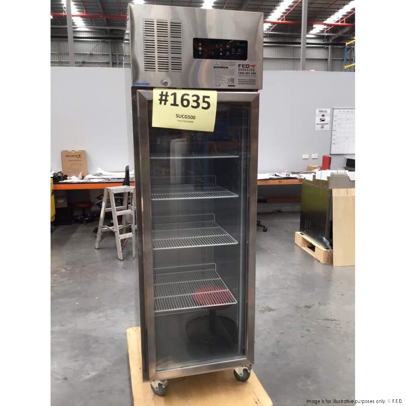 CLEARANCE - Single Door Upright Display Fridge SUCG500-NSW1635