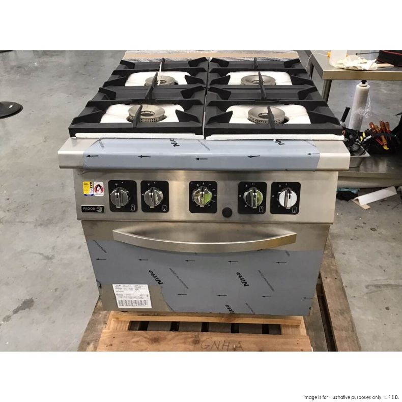 CLEARANCE - Fagor Kore 900 Series Gas 4 Burner with Gas Oven C-G941H-NSW1723