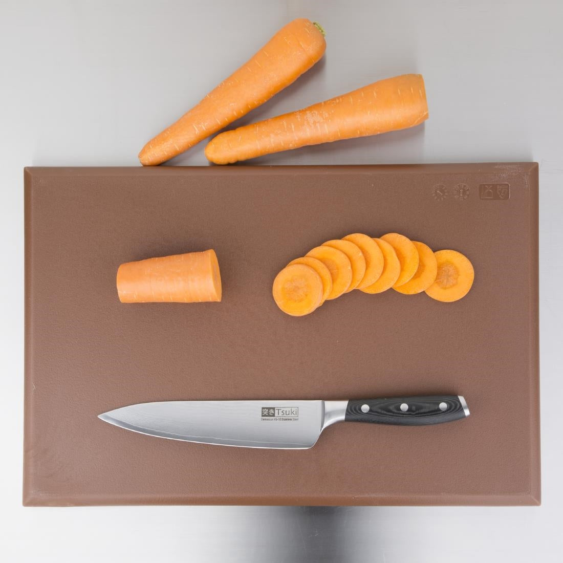 Hygiplas Extra Thick High Density Chopping Board Brown - 450x300x20mm - J035