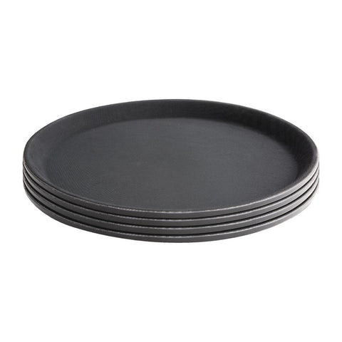 Olympia Kristallon Polypropylene Round Non-Slip Trays (6 Pack) - S658