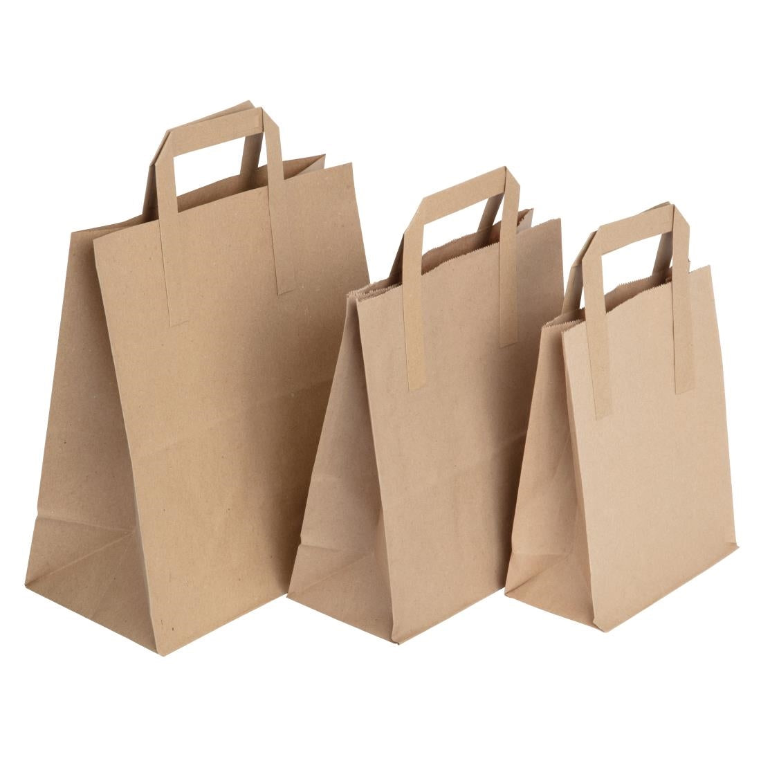 Fiesta Recyclable Flat Handle Brown Paper Bags Large (250 Pack) - JA529