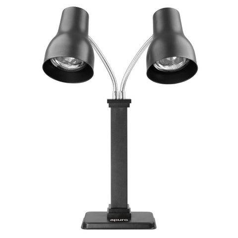 Apuro Double Heat Lamp Carving Station Matt Black 2x250W - JA868-A