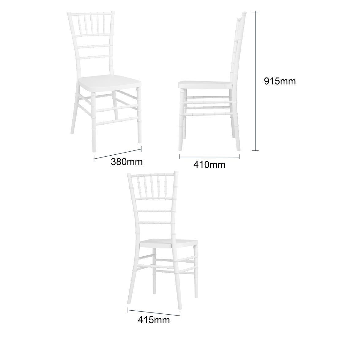 Bolero Chiavari Polypropylene Chairs White (4 Pack) - JA998