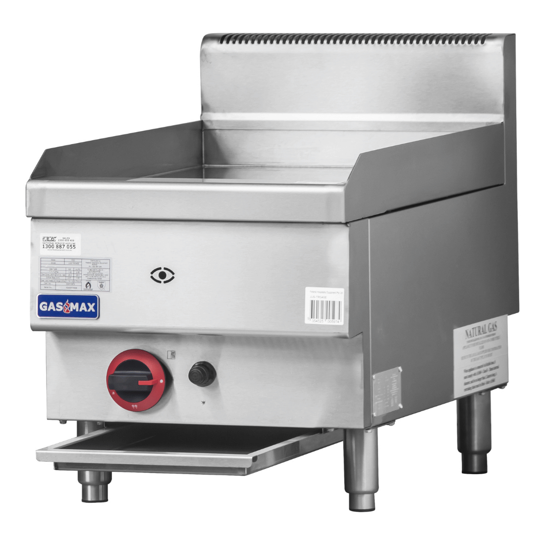 GasMAX Benchtop Single Burner Griddle Lpg Gas - JUS-TRG40ELPG