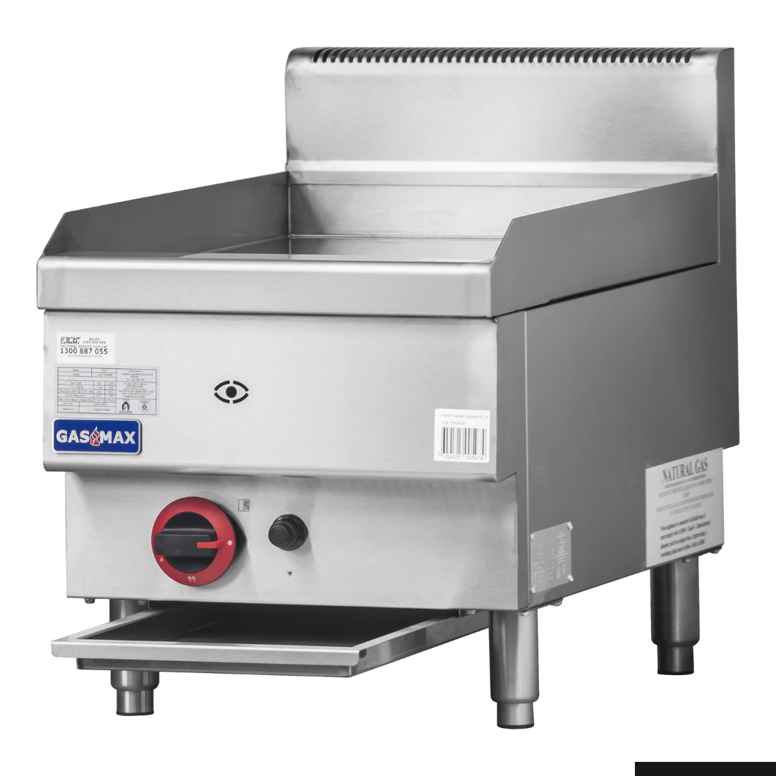 GASMAX JUS-TRG40E Benchtop Single Burner Griddle - Natural Gas/LPG