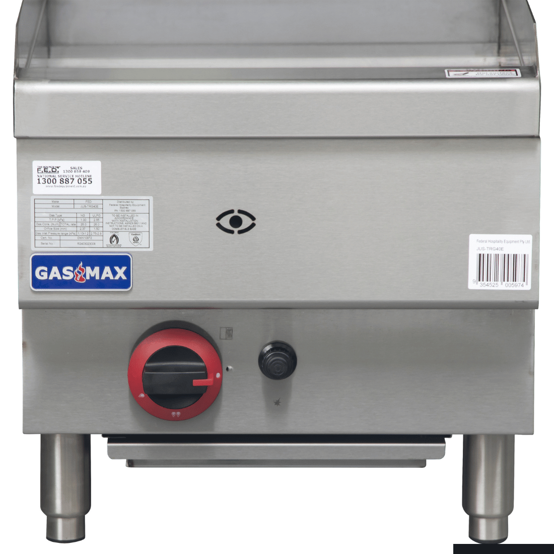 GASMAX JUS-TRG40E Benchtop Single Burner Griddle - Natural Gas/LPG