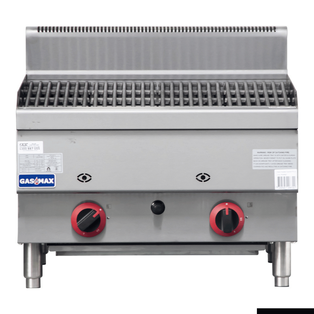 GASMAX JUS-TRH60E Benchtop 2 Burner Chargrill - Natural Gas/LPG
