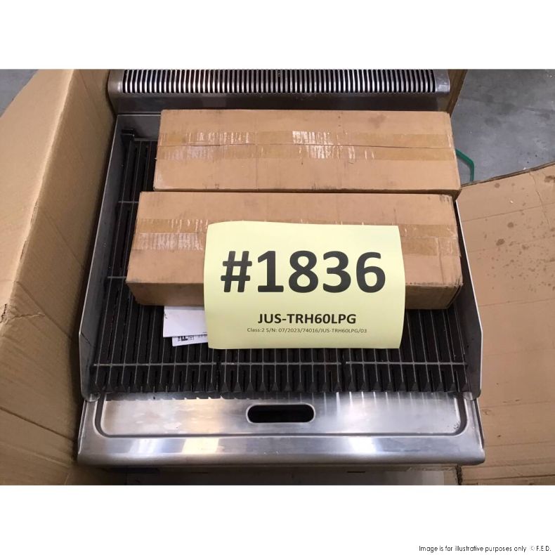 CLEARANCE - Gasmax Benchtop 2 LPG Burner Chargrill JUS-TRH60LPG-NSW1836