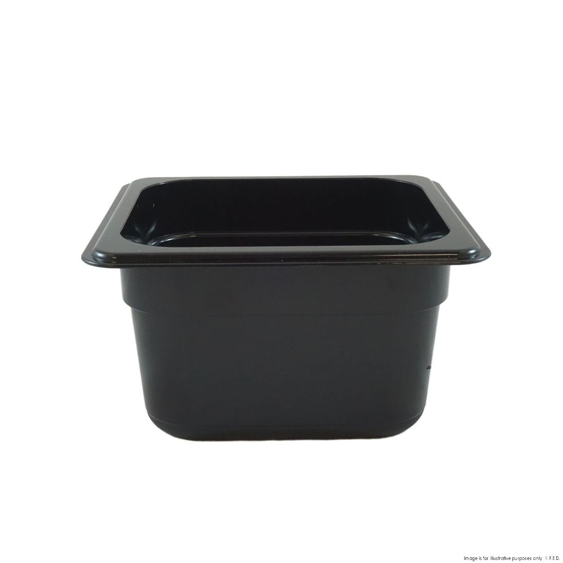 Food Tek Black Poly 1/6 x 100 mm Gastronorm Pan JW-P164B