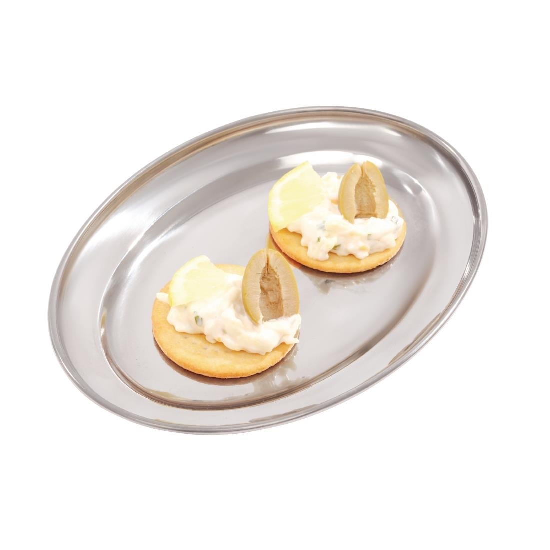Olympia Stainless Steel Oval Service Tray 200mm - K360