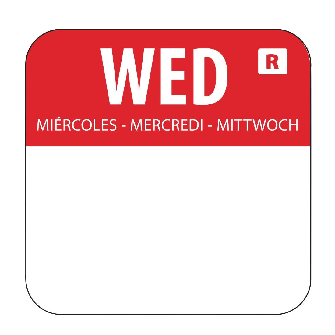 Vogue Removable Colour Coded Food Labels Wednesday - L933