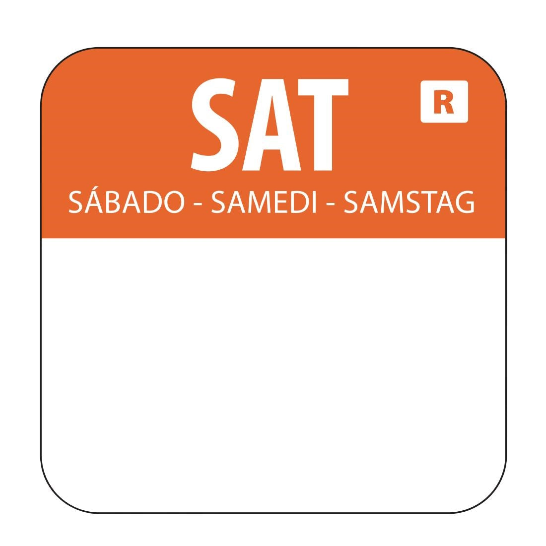 Vogue Removable Colour Coded Food Labels Saturday - L936