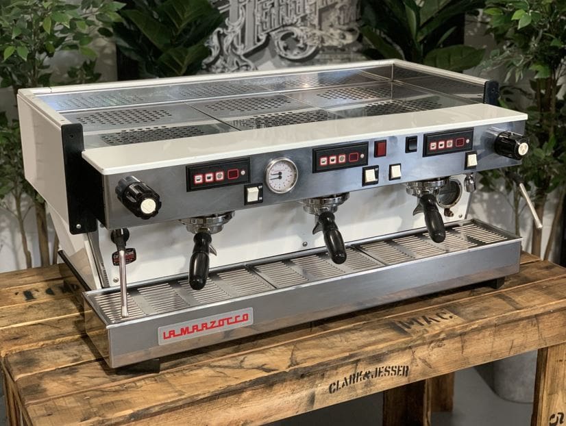 La Marzocco Linea Classic w Chrono - 3 Group Commercial Espresso Machine - White
