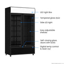 Thermaster 1000L Two Glass Door Colourbond Upright Drink Fridge Black LG-1000BP