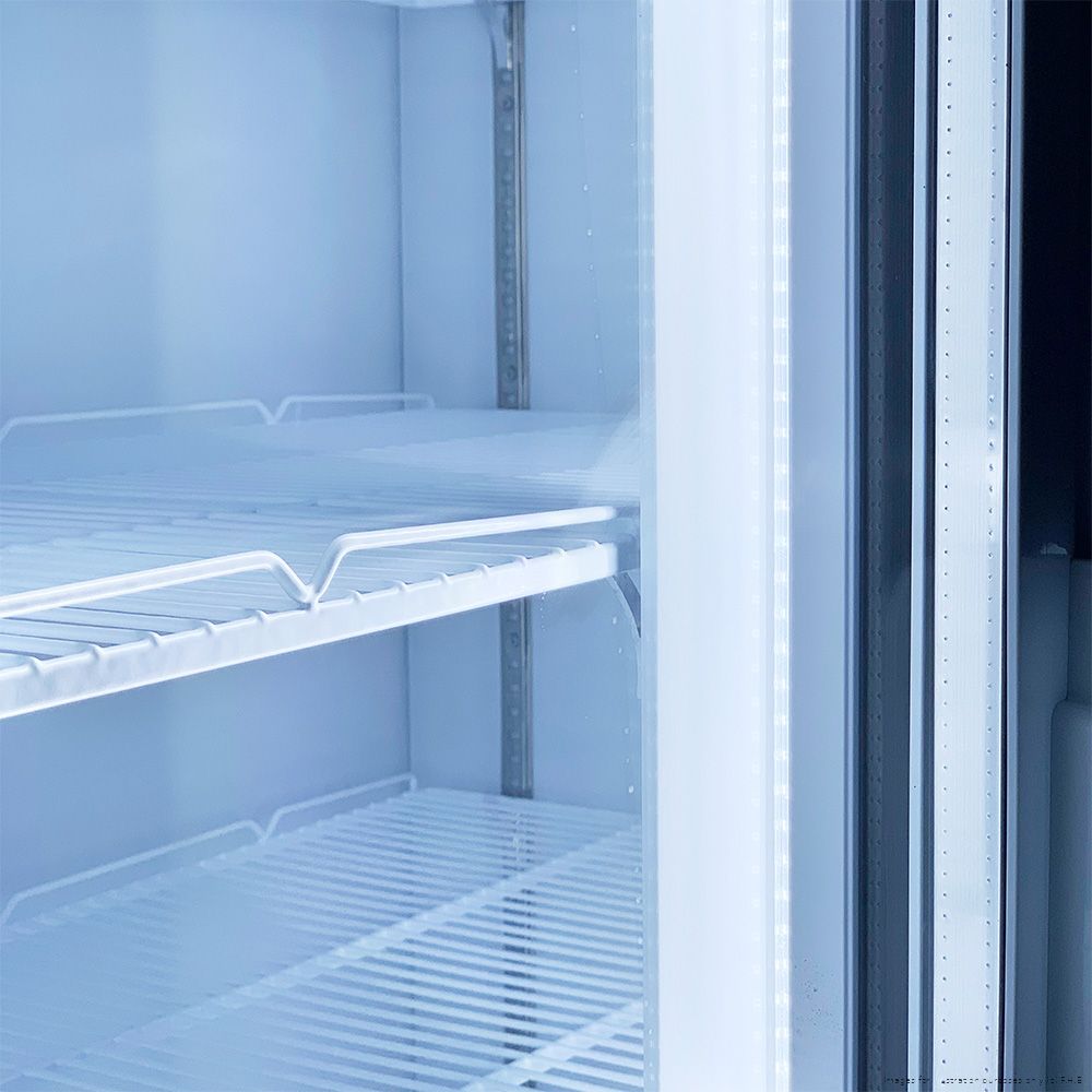Thermaster 1000L Two Glass Door Colourbond Upright Drink Fridge White LG-1000P