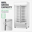 Thermaster 1000L Two Glass Door Colourbond Upright Drink Fridge White LG-1000P