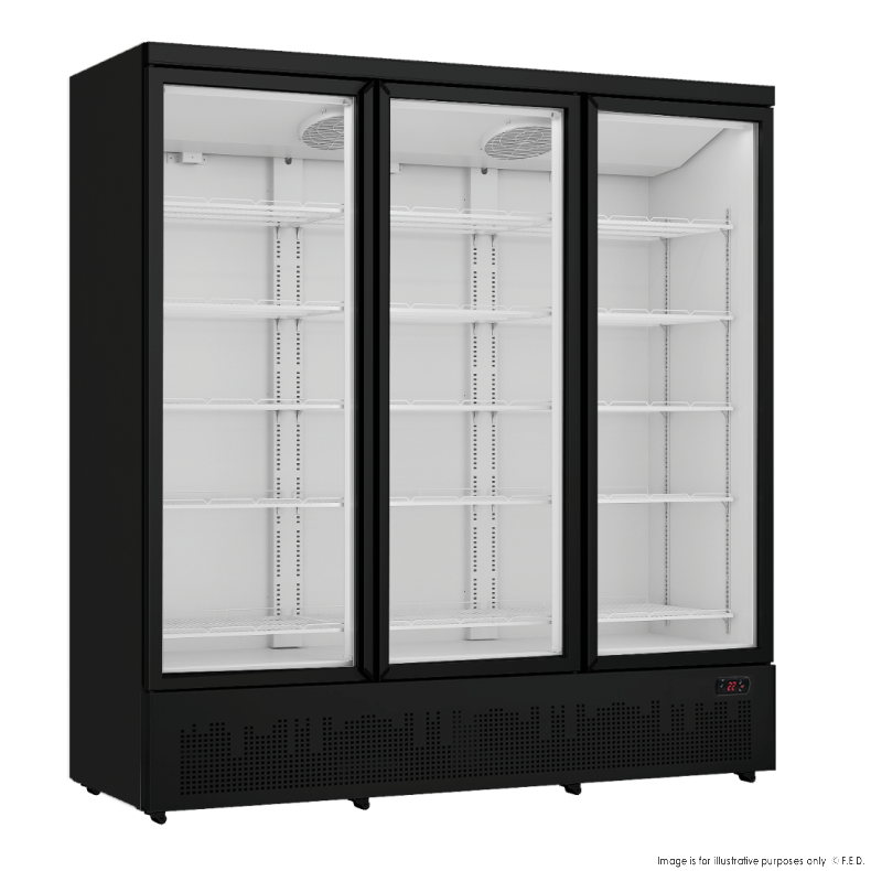 Thermaster 1500L 3 Door Supermarket Freezer Black LG-1500BGBMF
