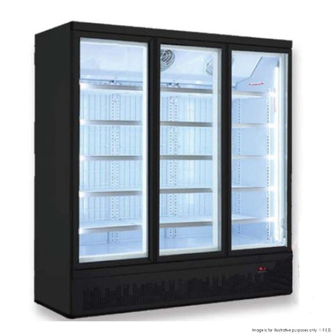 Thermaster 1500L 3 Door Supermarket Freezer Black LG-1500BGBMF
