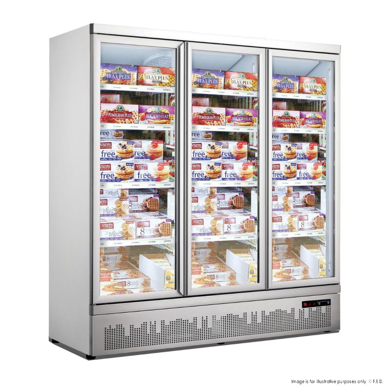 Thermaster 1500L 3 Door Supermarket Freezer Black LG-1500GBMF