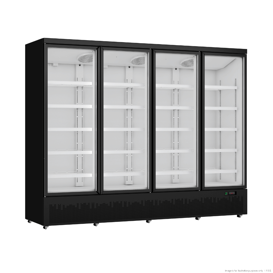 Thermaster 2248L 4 Door Supermarket Fridge Black LG-2200BGBM
