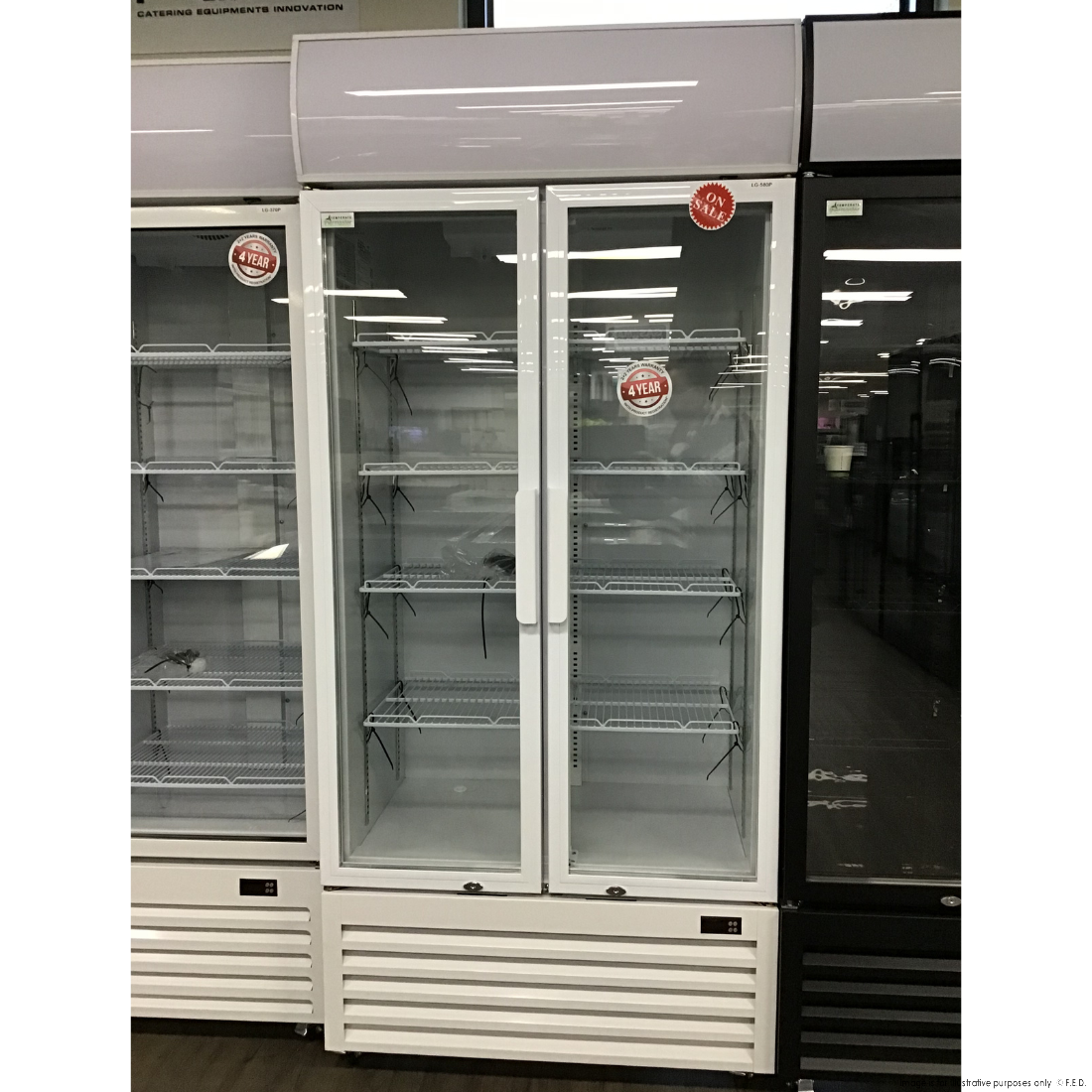 CLEARANCE - Thermaster Double Glass Door Colourbond Upright Drink Fridge - LG-580P-VIC1046