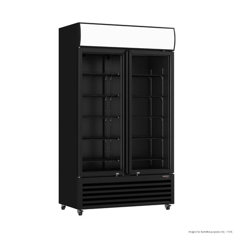 Thermaster Two Glass Door Colourbond Upright Drink Fridge LG-730BP