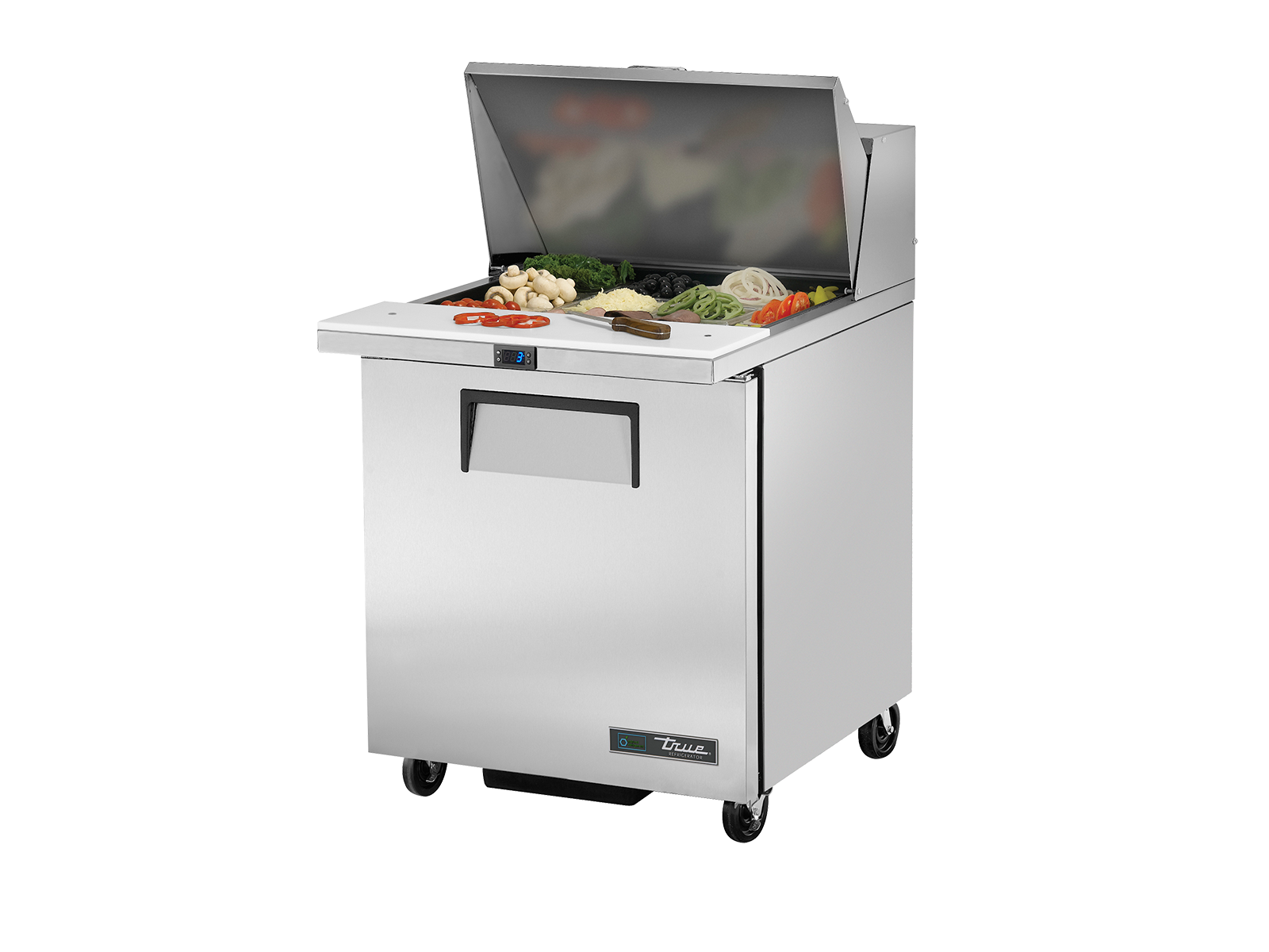 TRUE 1 Mega-Top Solid Door Sandwich/Salad Fridge 700mm Width - TSSU-27-12M-C-HC