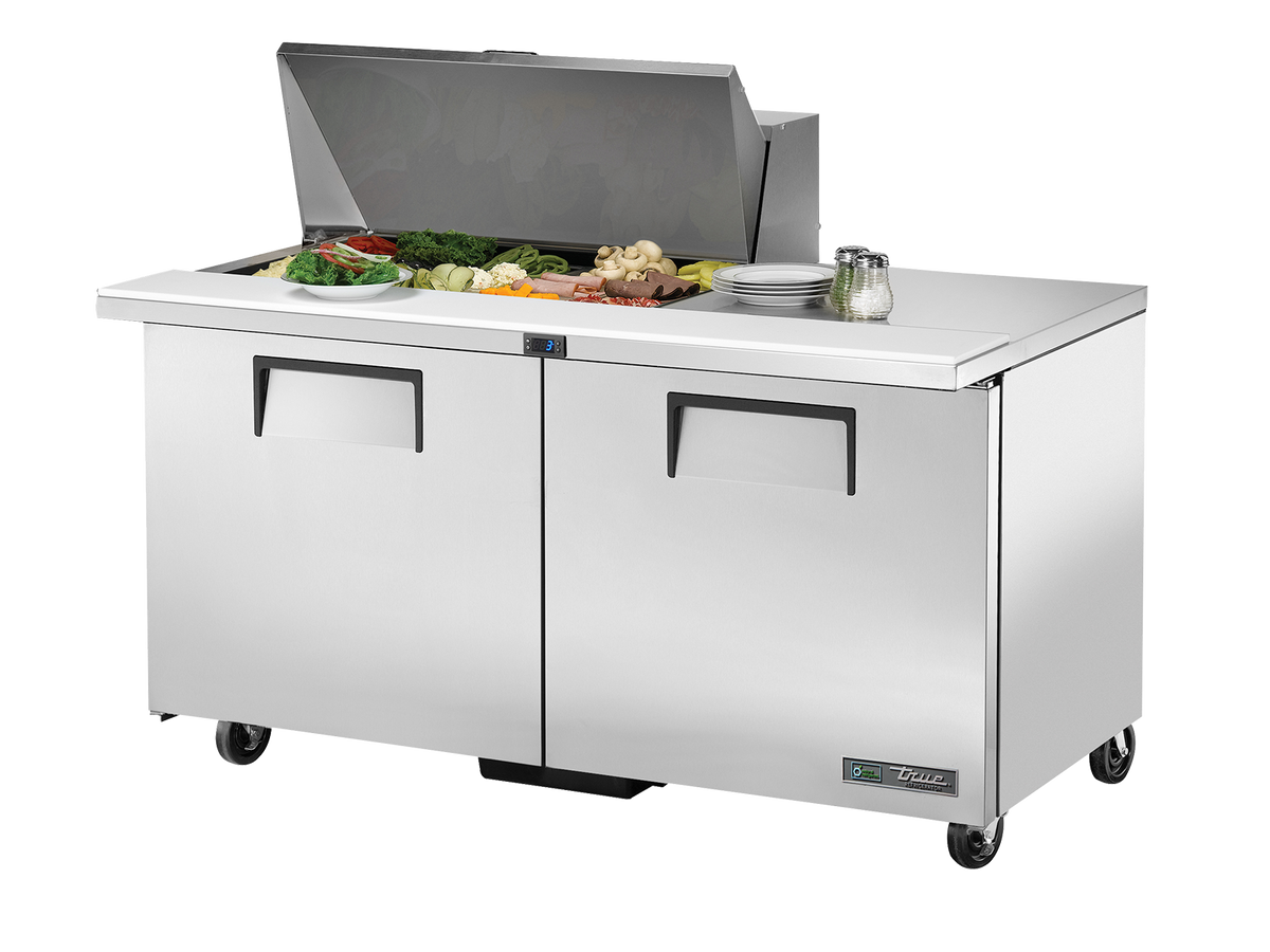 TRUE 2 Mega-Top Solid Door Sandwich/Salad Fridge 1530mm Width - TSSU-60-15M-B-HC