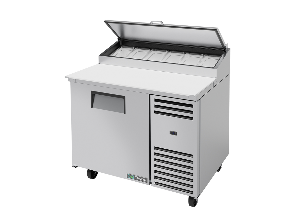 TRUE 1 Solid Door Pizza Prep Table with Angled Top - TPP-AT-44-HC