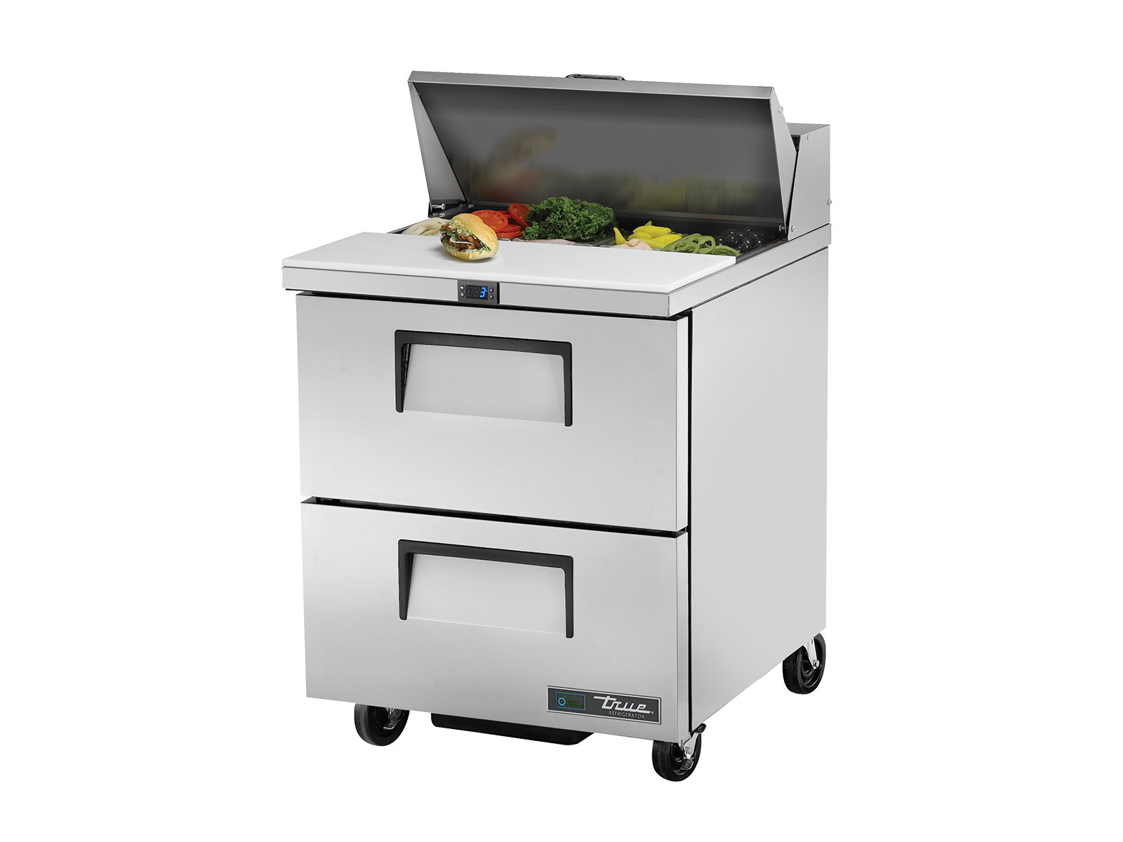 TRUE 2 Drawer Food Prep Fridge - TSSU-27-08D-2-HC