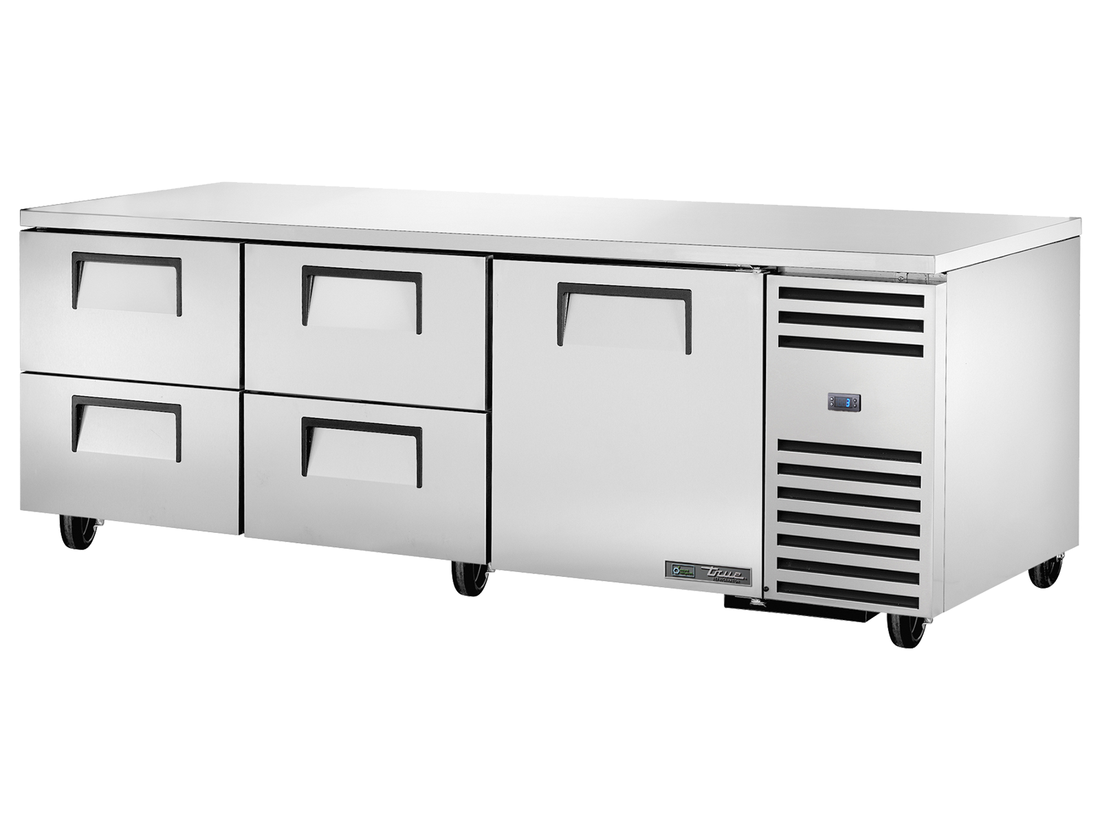 TRUE 1 Solid Door 4 Drawer Undercounter Refrigerator - TUC-93D-4-HC