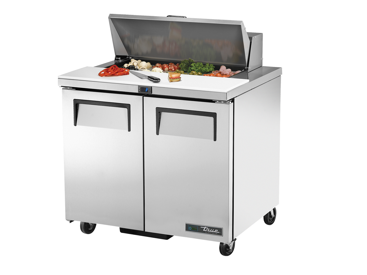 TRUE 2 Solid Door Sandwich/Salad Fridge 920mm Width - TSSU-36-08-HC